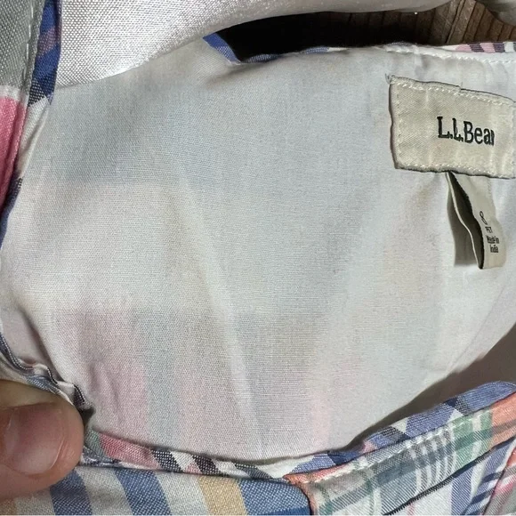 L.L.Bean Vintage Pastel Patchwork Plaid Girlhoodcore Shift Dress Sz 8 Petite - Picture 5 of 12